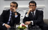 Le ministre de l'Economie Emmanuel Macron et le Premier ministre Manuel Valls le 10 avril 2016 à Alger