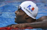 Le Français Mehdy Metella vainqueur de sa série du 100 m libre en demi-finale aux Mondiaux de Budapest, le 26 juillet 2017