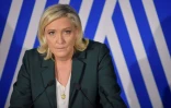 Marine Le Pen, candidate du RN à la présidentielle, lors d'une rencontre avec le syndicat de police Alliance, le 2 février 2022 à Paris