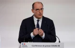Le premier ministre Jean Castex durant une conférence de presse sur la stréatégie pour lutter contre la propagation du Covid-19 le 22 avril 2021