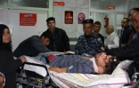 Photo d'une victime du séisme prise en charge à l'hôpital de Souleimaniyeh, le 12 novembre 2017 en Irak