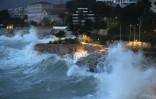 Tempête sur le front de mer à Nice le 20 décembre 2019