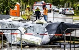 D'importants dégâts après le passage d'une tornade à Zierikzee, dans le sud des Pays-Bas, le 27 juin 2022.