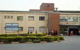 L'entrée de la maternité de l'hôpital de l'Université de Lusaka, le 21 septembre 2017 en Zambie