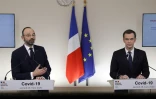Edouard Philippe et Olivier Véran le 28 mars 2020 à Paris