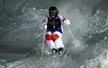 La Française Perrine Laffont, lors de la finale de l'épreuve des bosses aux Championnats du monde, le 8 février 2019 à Park City (Utah)