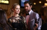 Emily Blunt et John Krasinski, acteurs du film "Sans un bruit", le 24 avril 2018 à New York