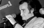 Dick Rivers, le 8 septembre 1983 dans les studios d'Europe 1 Ă Paris