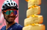 Le coureur espagnol de la Movistar, Alejandro Valverde, au départ d'une étape du Tour d'Italie, le 22 mai 2022