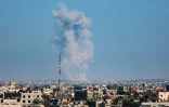 Bombardement sur Khan Younès, dans le sud de la bande de Gaza, le 26 février 2024