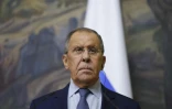 Le ministre russe des Affaires étrangères, Sergei Lavrov, participe à une conférence de presse conjointe avec son homologue turc à l'issue de leurs entretiens à Moscou, le 31 août 2023
