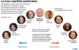 Les neuf juges de la Cour suprême américaine, dont Anthony Kennedy qui a annoncé mercredi son départ à la retraite, ouvrant la possibilité pour le président Trump d'ancrer dans le conservatisme cette institution clé