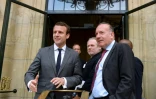 Le ministre de l'Economie Emmanuel Macron et le patron du Medef Pierre Gattaz le 11 juillet 2016 à Paris