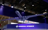 Un drone de l'entreprise américaine General Atomics présenté au selon de l'aéronautique et de l'espace du Bourget, le 20 juin 2023 près de Paris