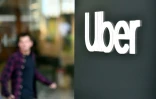 Logo Uber au siège de l'entreprise le 8 mai 2019 à san Francisco