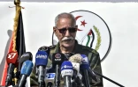 Brahim Ghali, chef des indépendantistes sahraouis du front polisario et président de la République arabe sahraouie démocratique (RASD), le 27 février 2021 lors du 45ème anniversaire de la création de la RASD, dans un camp de réfugiés près de Tindouf, en Algérie