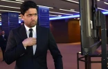 Le président qatari du Paris Saint-Germain Nasser Al-Khelaïfi, lors d'une pause pendant le Congrès de l'UEFA, le 7 février 2019 à Rome