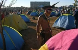 Un membre de la tribu Pataxo dans un camp de protestation à Brasilia, le 23 août 2021