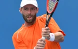 Le Français Stéphane Robert face à l'Américain Rajeev Ram à l'Open d'Australie, le 21 janvier 2016 à Melbourne