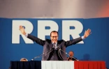 Jacques Chirac, maire de Paris et président du RPR, lors d'un congrès du parti le 23 janvier 1983 à Paris