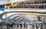Vue générale du hall de départ de l'aéroport international du Kansai, au Japon. Photo prise le 3 septembre 2024