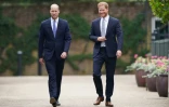 Les princes William et Harry, le 1er juillet 2021 à Kensington Palace, à Londres