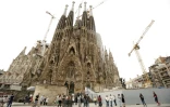 La Sagrada Familia fermée lors de la grève en Catalogne, le 3 octobre 2017 à Barcelone