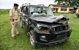 La voiture de deux Indiens lynchés à mort à Karbi Anglong, en Inde, le 10 juillet 2018