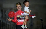 Le Slovène Primoz Roglic, vainqueur du Tour d'Espagne, le 5 septembre 2021, à Saint-Jacques-de-Compostelle