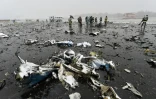 Le site de l'accident du Boeing flydubai à Rostov-sur-le-Don, le 19 mars 2016, en Russie