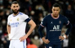 Les attaquants Karim Benzema et Kylian Mbappé en huitième de finale aller de la Ligue des champions, le 15 février 2022 au Parc des Princes