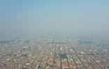 Vue aérienne de la pollution à Puebla au centre du Mexique, le 16 mai 2019