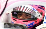 Le pilote mexicain Sergio Perez de l'écurie de Formule 1 Racing Point le 20 février 2020 pendant les essais du Grand Prix d'Espagne