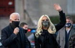 Joe Biden et Lady Gaga le 2 novembre 2020 Ă Pittsburg, en Pennsylvanie