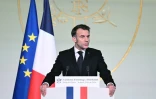 Le président Emmanuel Macron lors d'une cérémonie commémorant le 20e anniversaire du meurtre d'Ilan Halimi, à l'Élysée, le 13 février 2026 à Paris