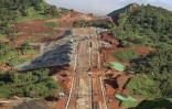 La mine de SimFer, dans la chaîne de montagne de Simandou, dans la région de Nzerekore en Guinée, le 3 septembre 2025