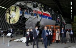 Reconstitution de l'épave du MH17 de Malaysia Airlines, le 26 mai 2021 à Gilze-Rijen, aux Pays-Bas