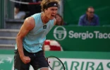 L'Allemand Alexander Zverev après son succès contre l'Italien Jannik Sinner au tournoi de Monte-Carlo, le 15 avril 2022