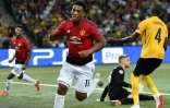 L'attaquant français de Manchester United, Anthony Martial (c), buteur lors du match de phase de groupes de la Ligue des champions face au club suisse Young Boys, à Berne, le 19 septembre 2018