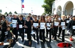 14 juillet 2003 - Les intermittents du spectacle ont clôturé le défilé militaire à Saint-Denis