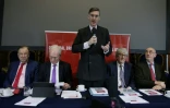 Le député conservateur Jacob Rees-Mogg, opposant au plan de Theresa May pour le Brexit, durant une conférence de presse le 20 novembre 2018