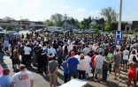 Rassemblement pour rendre hommage au 10 morts d'une fusillade à caractère raciste à Buffalo, le 15 mai 2022 
