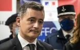 Gérald Darmanin à la rencontre de policiers le 31 décembre 2020 à Nanterre