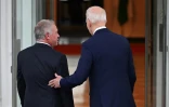 Le président américain Joe Biden accueille le roi Abdallah II de Jordanie (g) à la Maison Blanche, le 12 février 2024 à Washington