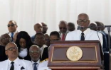 Edgard Leblanc Fils, président du conseil présidentiel de transition haïtien, à Port-au-Prince le 18 mai 2024