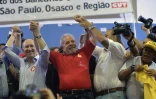 L'ancien président brésilien Luiz Inacio Lula da Silva lors d'un meeting organisé par le Parti des Travailleurs le 4 mars 2016 à Sao Paulo