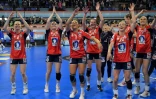 La joie des handballeuses norvégiennes, après leur victoire, 29-22 face à la France, en finale du Mondial-2021, le 19 décembre 2021 à Granollers (Espagne)