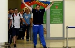L'ultranationaliste russe Alexandre Chpryguine à l'aéroport de Moscou le 18 juin 2016 après son expulsion de France