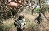 Des militaires sénégalais prennent position près d'une base récemment prise aux rebelles du Mouvement des Forces démocratiques de Casamance (MFDC) dans la forêt de Blaze, le 9 février 2021