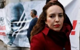 Stella Moris, la compagne de Julian Assange, quitte le tribunal de Londres en charge de l'affaire Assange le 28 octobre 2021